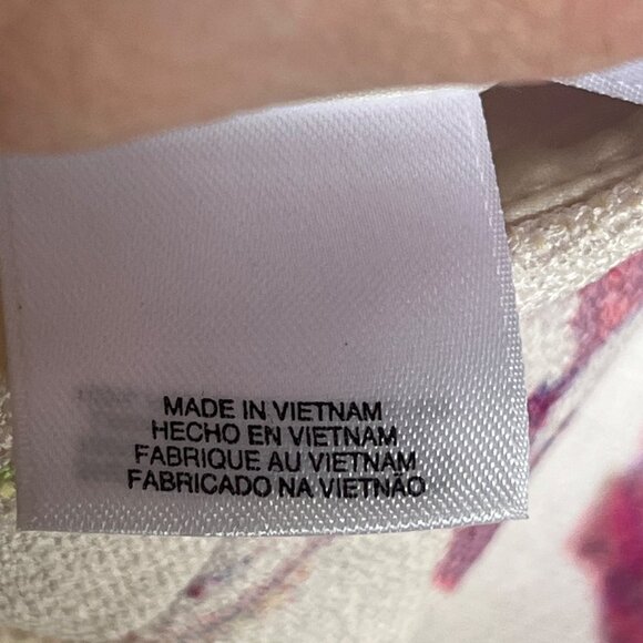 Evan-Picone Black Label Floral Dress Belted 10 Midi Shift Iris Watercolor Office - Picture 11 of 14